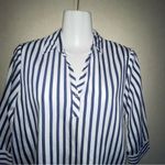 Mavi Blue and White Button Down Shirt with Notched Collar Size XS Photo 2