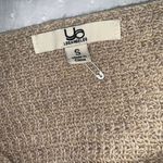 YA Los Angeles Womens Tan Gray Striped Knit Sweater Size S Asymmetrical Hem Photo 4