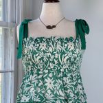 fab'rik  Smocked Green and White Floral Ruffle Dress Small Photo 1