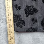 Chico's  Platinum Denim Gray Jeans Black Velvet Roses Size 1.5 / US 10 Photo 8