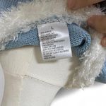 Blue and White Faux Fur Cozy Snowman Holiday Festive Cardigan Size Large Photo 5