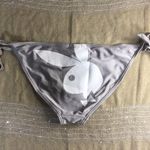 Playboy New Women’s Vintage Swimsuit Bikini Bottoms Silver Size 10 Photo 0