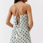 Urban Outfitters NWOT Silence + Noise Mari Lace-Up Mini Slip Dress in Embellished Floral Photo 4