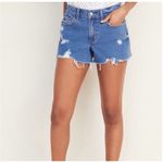 Old Navy Mid Rise Cut Off Blue Ripped Distressed Torn Denim Shorts Size 4 Photo 7