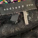 Endless Rose  S Multicolored Sequin Top long sleeve shoulder pads lined disco Photo 1