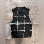 Black Ribbed Mock Neck Seamed Tank Top Women’s Sz S EUC Photo 4