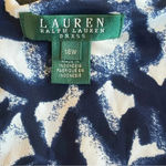 Ralph Lauren Lauren  Navy Blue White Sheath Dress Empire Waist V-Neck 16W Floral Photo 8