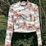 Women’s Horse Crop Top, Western Fashion Brown Photo 7