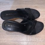 Nine & Co. black leather cork wedges Photo 6