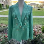 Veronica Beard  Long Sleeve Emsley Cotton And Linen JacketIn Agate Green Photo 3