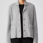 Eileen Fisher  Jacket Gray Moon Double Layer Organic Cotton Blazer Sz 1X EUC Photo 0