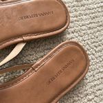 Banana Republic Leather Casual Flip Flops Tan and Blue Sandals Chic Size 8 GUC Photo 1