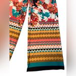 ECI  Floral and‎ Striped Wide-Leg Pants - Black, Red, Orange, Green Photo 2