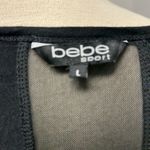 Bebe Black Sport Tank Top with Foil Animal Print Logo Photo 3