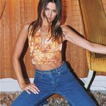 Princess Polly RETRO FLORAL HALTER TOP ORANGE Photo 1