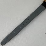 Vintage women gold tone watch quartz analog 22mm round black leather running Photo 8