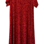 LuLaRoe Womens Size Medium Dress Red Floral Paisly Fit & Flare Loungewear Photo 0