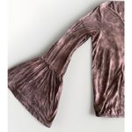 American Eagle  Soft Sexy Tie Dye Faux Wrap Purple Surplice Long Sleeve‎ Medium Photo 1