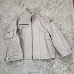 We The Free Free People  Leather Jacket In Jack Rabbit‎ Gray Women's Size Medium Photo 1