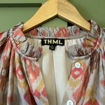 THML  Women's Geometric Midi Dress - Pink and Orange Photo 4