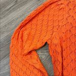 Anthropologie BY FLOUNCE-HEM POINTELLE SWEATER crew neck size L - tangerine Photo 3