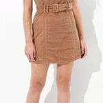 American Eagle  Tan Corduroy Belted Mini Dress Women’s Medium Photo 0