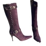 Donald Pliner Purple Suede and Leather Boot Shoe Embellished Studs NWT New $695 Photo 3