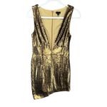NBD Dinara Mini Dress Womens S Gold Sequin Asymmetrical Sparkly Night Out Party Photo 6