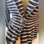 Rewind Navy & Gray Striped Cotton Jerseys Blazer Photo 1