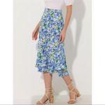 Allegra K INSPIRE CHIC Women's Chiffon Skirt Elastic Waist Ruffle Floral Flowy Sz M = Photo 1