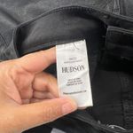 Hudson Jeans Hudson Nico Straight Jeans Women 27 Coated Black Denim Stretch Mid Rise Slit Hem Photo 7