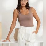 Workshop Republic Clothing Taupe Brown Fitted Sleeveless Tank Top Photo 4