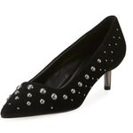 Donald‎ J Pilner Bazie Studded Velvet Kitten Heel Pump Sz 8.5 Womens Black Y2K Photo 0