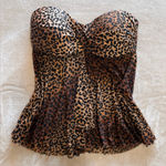 Merona  Leopard Print Push Up Padded Tube Top Tank Flowy Shirt Women’s Sz M EUC Photo 0