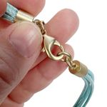 Loft  Light Blue Multi Cord Gold Tone Tube Beaded Statement Necklace Photo 7