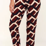 Lulus LULU’S Take Time Burgundy Multi Print Cropped Pants Photo 0