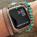 Turquoise Boho Natural Stone Apple Watch Strap Blue Photo 0
