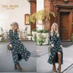 Banana Republic TIE NECK MAXI SHIRTDRESS SHIRT DRESS MOONLESS NIGHT Sz: M Photo 7