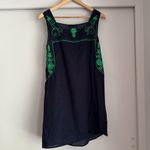Tory Burch  Amira Blue Green Embroidered Size Large Cotton Tunic Top Swim Cover Photo 4