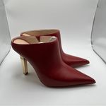 Michael Kors NWB  Halle Leather Mule Pump size 7M red gold heel Photo 3