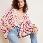 Anthropologie NWT  Pink Yellow  Dip Dyed Cocoon Kimono Photo 0