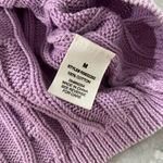 No Comment NWT  Size M Purple Lilac Cotton Cable Knit Mock Neck Cropped Sweater Photo 12