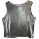 Slinky Brand Tank Top Womens 1X Gray Silver Polka Dot Shimmer Glam Boho Chic Photo 2
