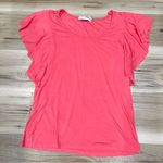 Adrienne Vittadini  Pink Ruffle Sleeve Blouse Women’s Small Photo 0