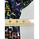 Avenue  Zip Front V-Neck Rainbow Multicolor Print Black Tunic 18/20 3/4 Sleeve Photo 5