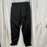 ZARA  Women’s Small Black Satin Cargo Pants Ankle Photo 2
