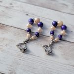 Vintage Clip On Earrings Faux Pearl & Purple Long Dangle Photo 4
