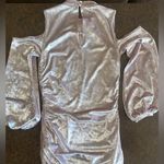 EXPRESS  Crushed Velvet Cold Shoulder Dress in Pale Pink - size medium Photo 4