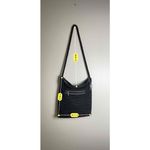 Luxy Womens Black Vegan Leather Crochet Shoulder Bag Purse Photo 3