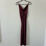 ASOS  Design Cami Maxi Slip Dres in High Shine Satin Burgundy 10 Photo 3